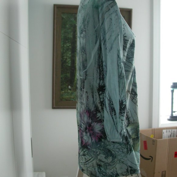 Turquoise Print Summer Tunic - Picture 5 of 7
